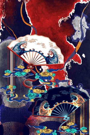 中国风定位花印花花型图片