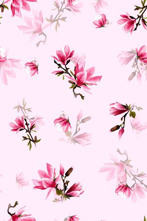 玉兰花印花花型图片