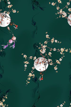 旗袍印花花型图片