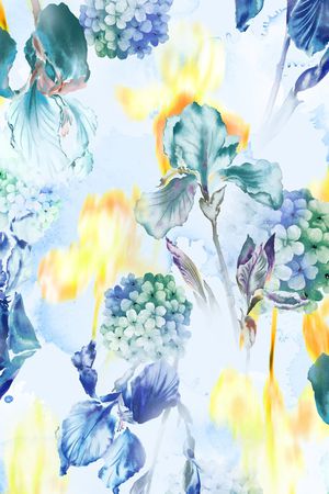 水彩印花花型图片