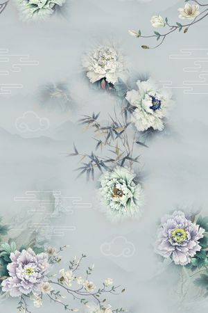 旗袍印花花型图片