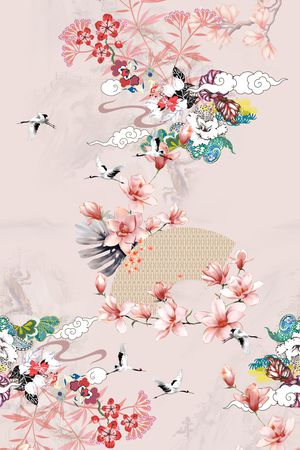 旗袍印花花型图片