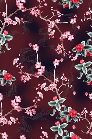 梅花印花花型图片