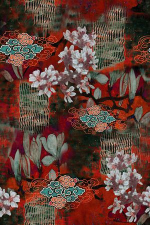 中国风印花花型图片