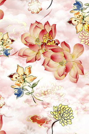 连衣裙印花花型图片
