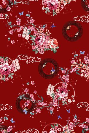 祥云印花花型图片