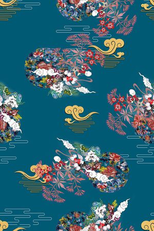 祥云印花花型图片