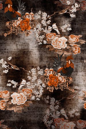 花鸟印花花型图片