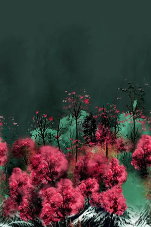 抽象花卉印花花型图片