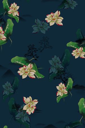连衣裙印花花型图片