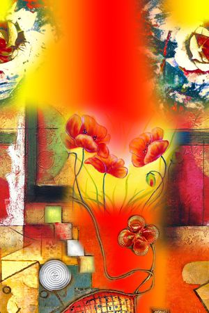 油画花型印花花型图片