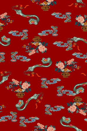 真丝印花花型图片