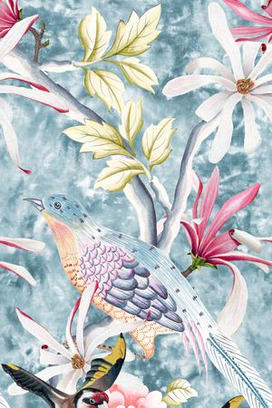 花鸟印花花型图片