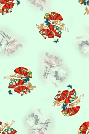 水墨风印花花型图片