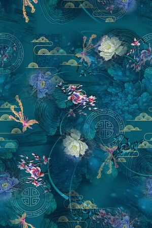 祥云印花花型图片