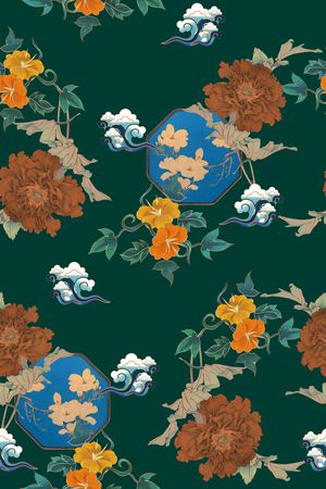 真丝印花花型图片