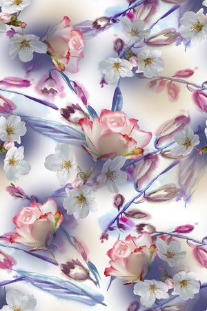 抽象花卉印花花型图片