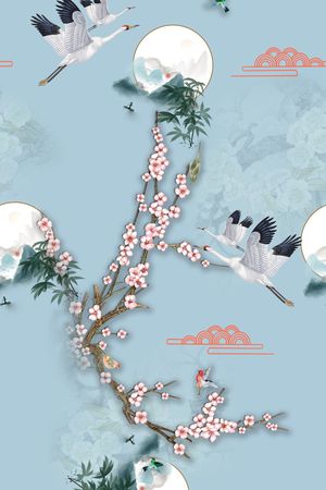祥云印花花型图片