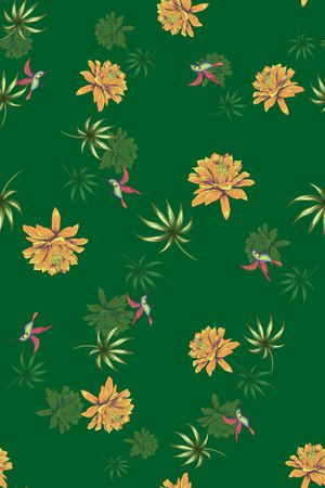 绿植树叶印花花型图片