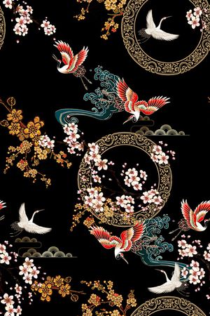 仙鹤印花花型图片