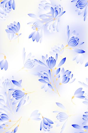 清爽底花卉印花花型图片