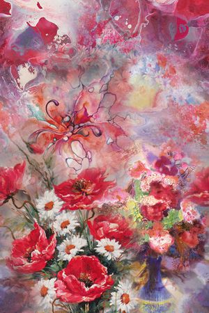 油画花型印花花型图片