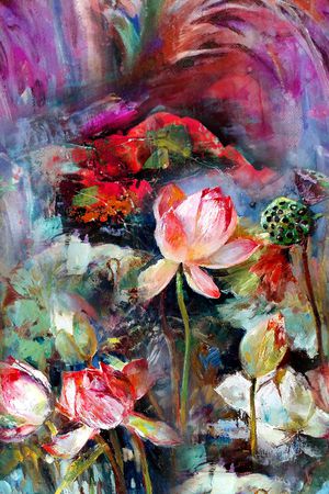 油画花型印花花型图片