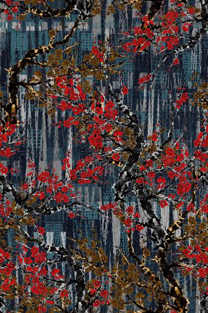 梅花印花花型图片