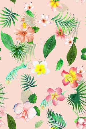 绿植树叶印花花型图片