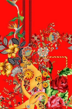 定位花印花花型图片