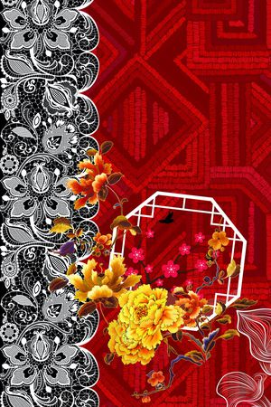 数码花型印花花型图片