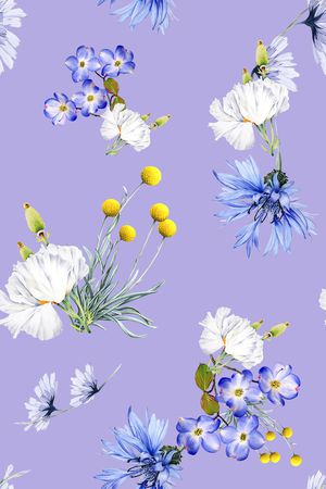 清爽底花卉印花花型图片