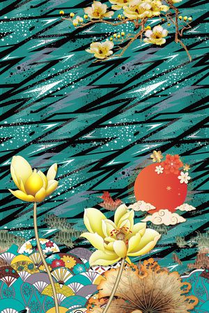 几何印花花型图片