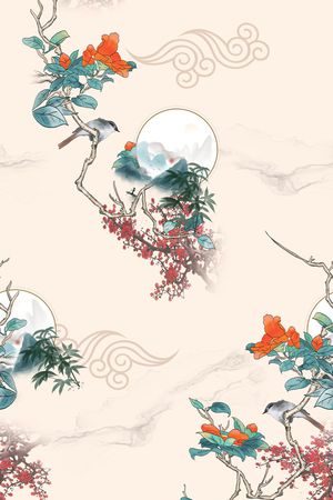 简约印花花型图片