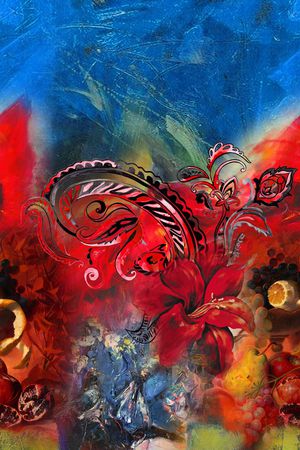 油画花型印花花型图片