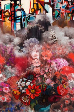 油画花型印花花型图片