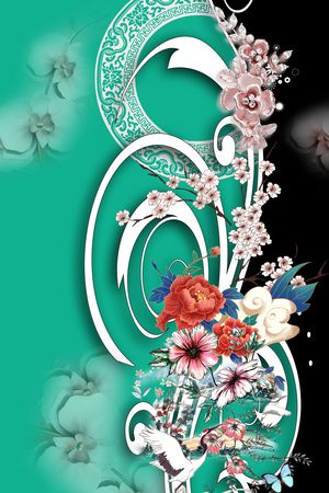 撞色印花花型图片