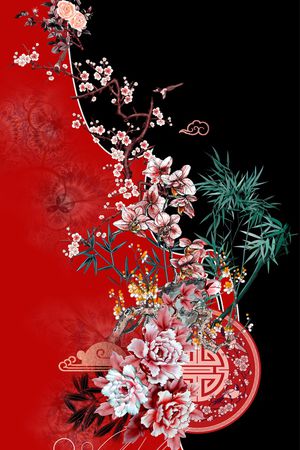 撞色印花花型图片
