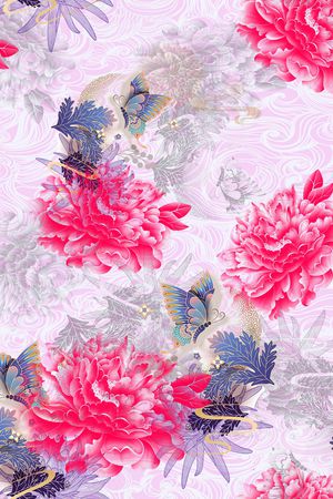 鸢尾花印花花型图片