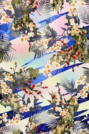 梅花印花花型图片