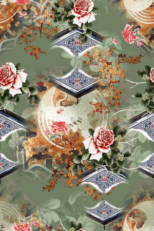 简约印花花型图片