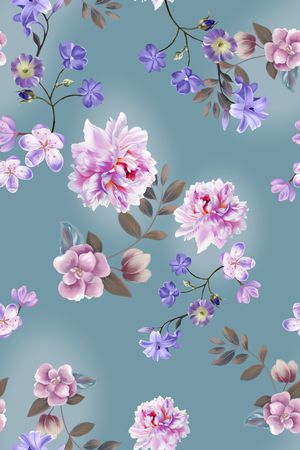 绿植树叶印花花型图片
