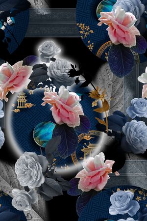 鸢尾花印花花型图片