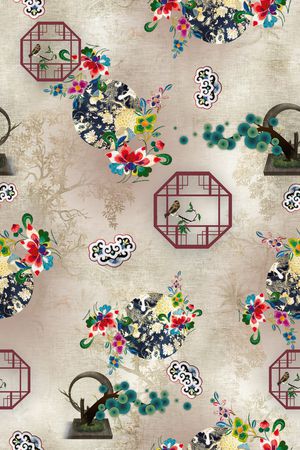 简约印花花型图片