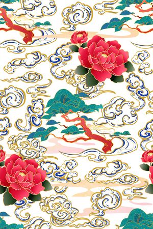 祥云印花花型图片
