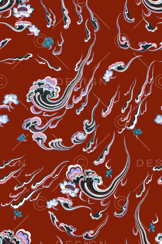 中国风印花花型图片