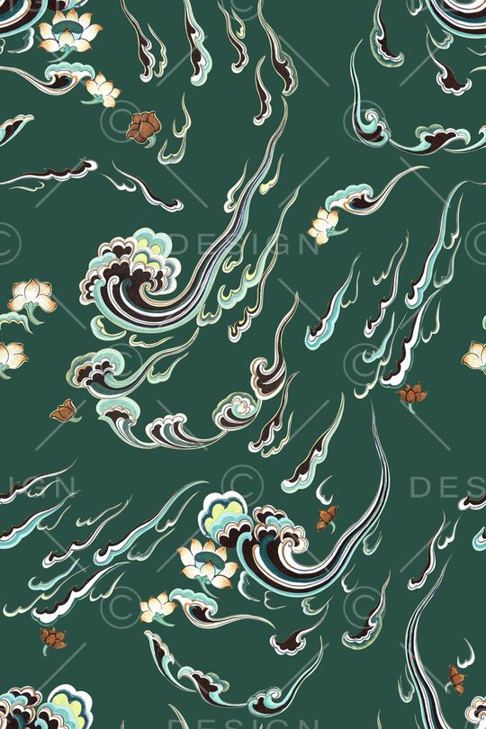中国风印花花型图片