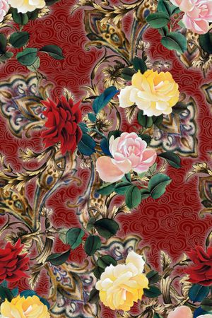 中国风印花花型图片
