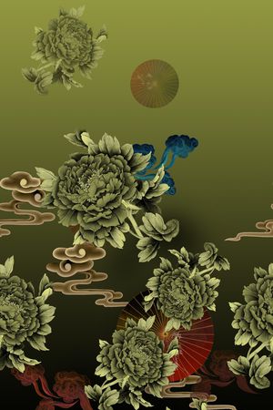 连衣裙印花花型图片
