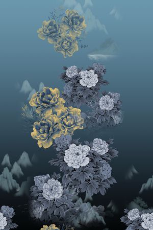 连衣裙印花花型图片